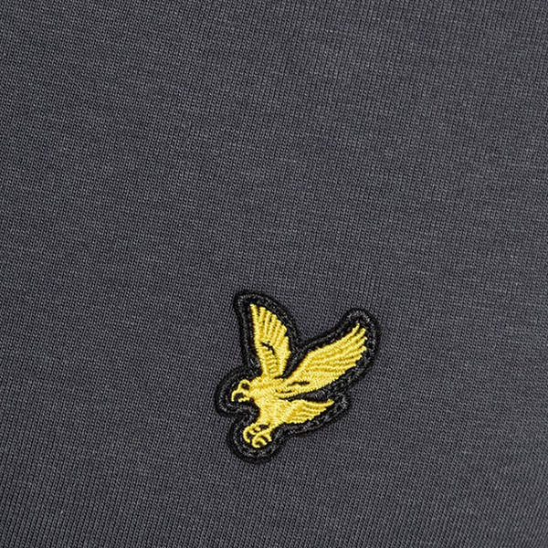 Golden Eagle logo on Lyle and Scott Retro Ringer T-shirt in Gunmeta