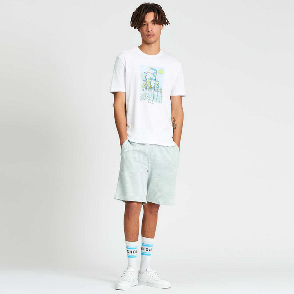 Ben Sherman Men's Retro 70s Textured Shorts in Mint Green