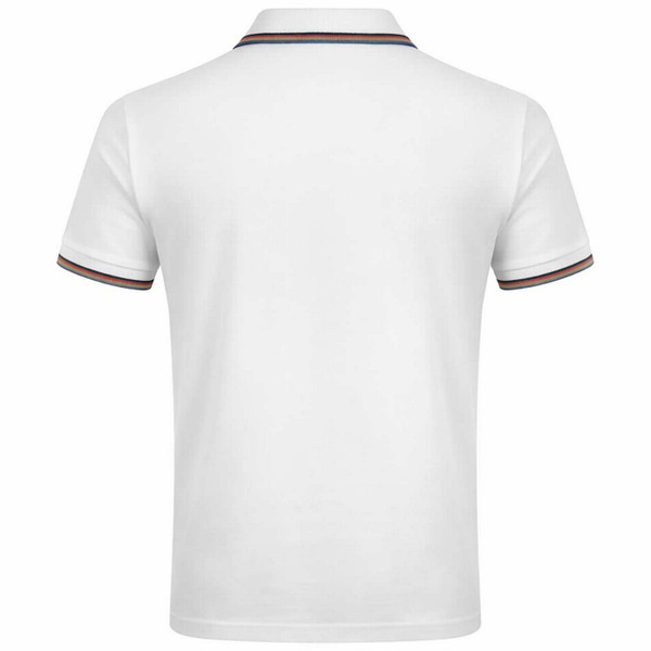 Farah Elton Men's Retro Tipped Pique Polo Shirt in White Back View