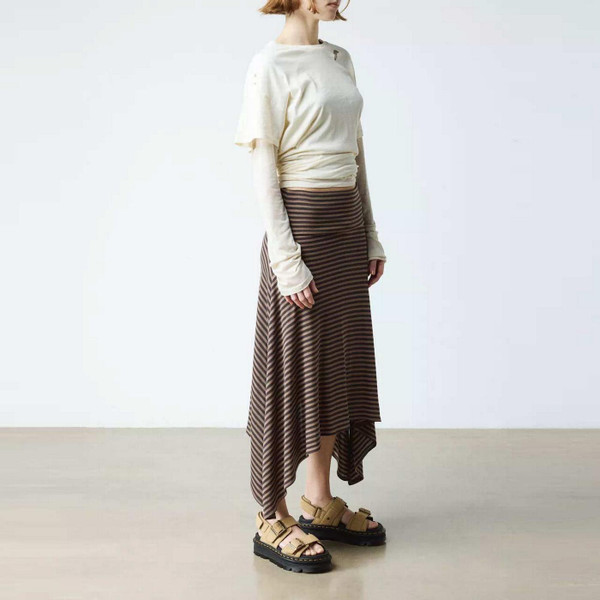 Dr Martens Zebzag Sandal in Savannah Tan Suede - Women's Sandals - Worn by Model