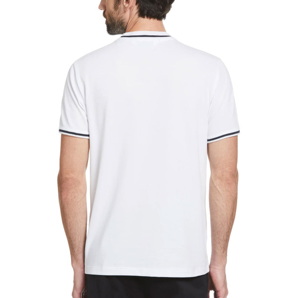 Back of Original Penguin Men's Retro Archive Tipped T-shirt in White