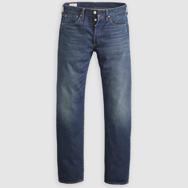 Levi's 501 Original Straight Fit Denim Jeans On The Borderline Blue - Main View