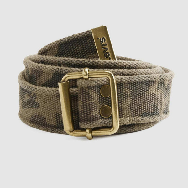 Levi's Washed Down Cotton Camouflage Webbing Belt - Men's Belts - Rolled Up View