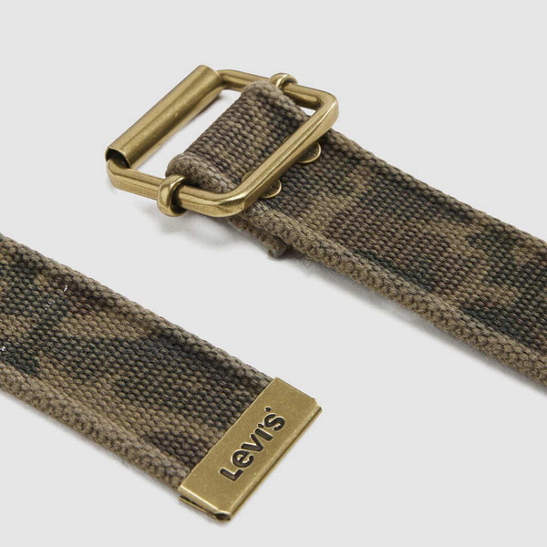 Levi's Washed Down Cotton Camouflage Webbing Belt - Men's Belts - Buckle Detail