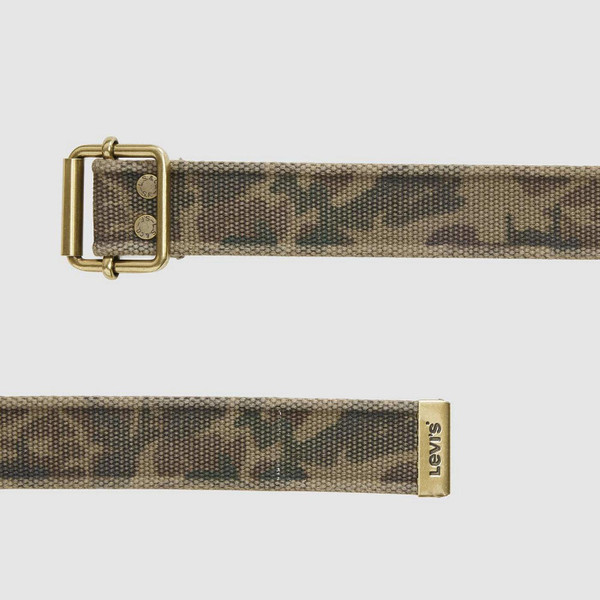 Levi's Washed Down Cotton Camouflage Webbing Belt - Men's Belts - Camo Pattern Detail