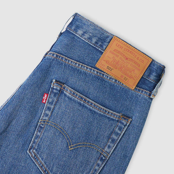 Levi's 501 Original Blue Denim Shorts in Early Nights - Men's Shorts - Folded View