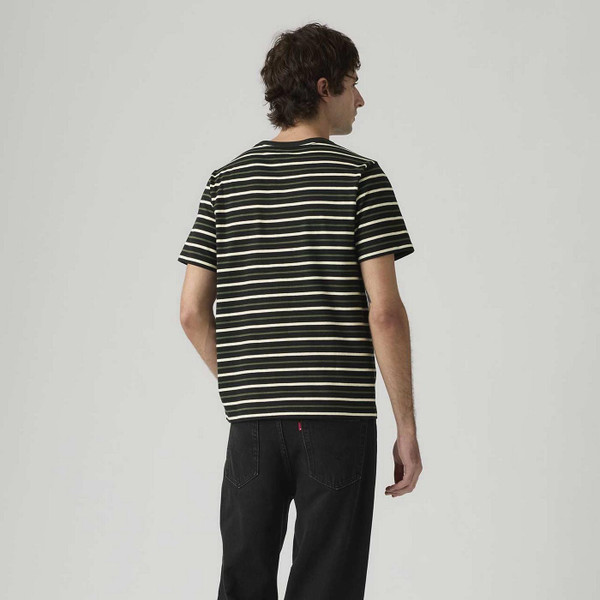 Levi's Original Housemark Andor Stripe men's Retro T-shirt in jet Black - Back View