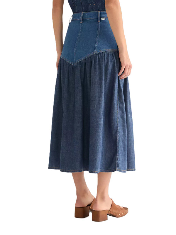 Wrangler Women's Regular Basque Waist Retro 70s Skirt in Lone Ranger - Back Main