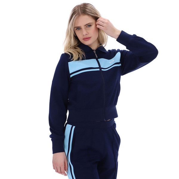 Sergio Tacchini Women's Miss Masters Retro Stripe Track Top in  Navy & Blue