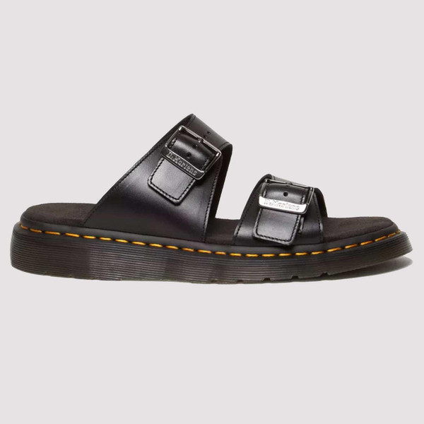 Dr Martens Josef Men's Leather Buckle Slide Sandals in Black 31570001