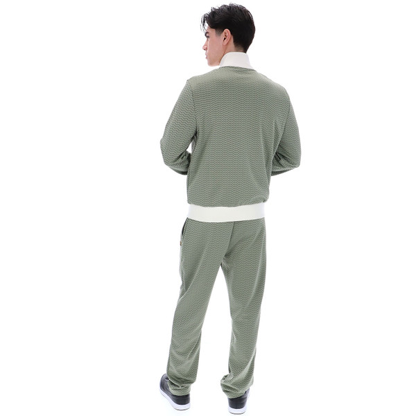 Back of full tracksuit for Fila Gold Mathers Men's Herringbone Retro Smart Track Top in Sea Foam Green