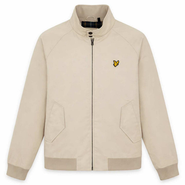Lyle And Scott Men's Mod Check Lined Harrington Jacket in Wheat Main View