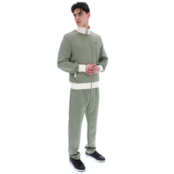 Full tracksuit for Fila Gold Men's Edward Retro Herringbone Patten Track Pants in Sea Foam Green
