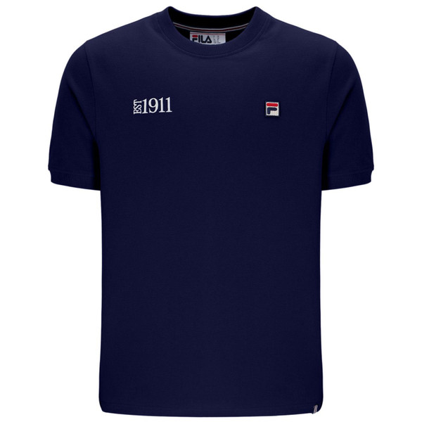 Fila Vintage Silvio Mens Est. 1911 Retro T-Shirt in Navy