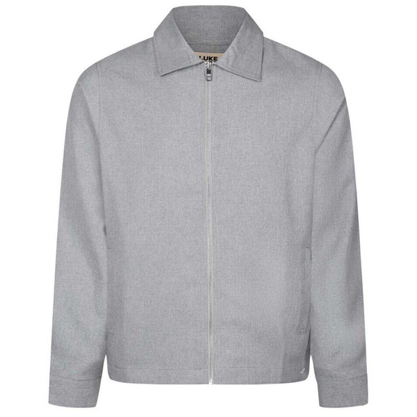 Luke 1977 Emery Men's Retro Woven Collared Jacket in Mid Marl Grey - Main View