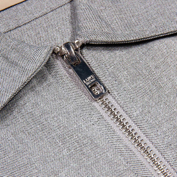 Luke 1977 Emery Men's Retro Woven Collared Jacket in Mid Marl Grey - Collar Detail