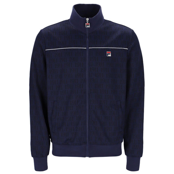 Fila Vintage Gennaro 1911 Monogram Jacket Premium Track Top in Navy