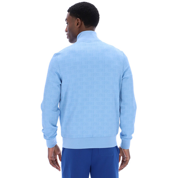 Back of Fila Vintage Gennaro 1911 Monogram Track Jacket in Frozen Fjord Blue