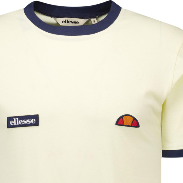 Ellesse Mens Ringetto Contrast Crew Neck T-Shirt in Light Yellow