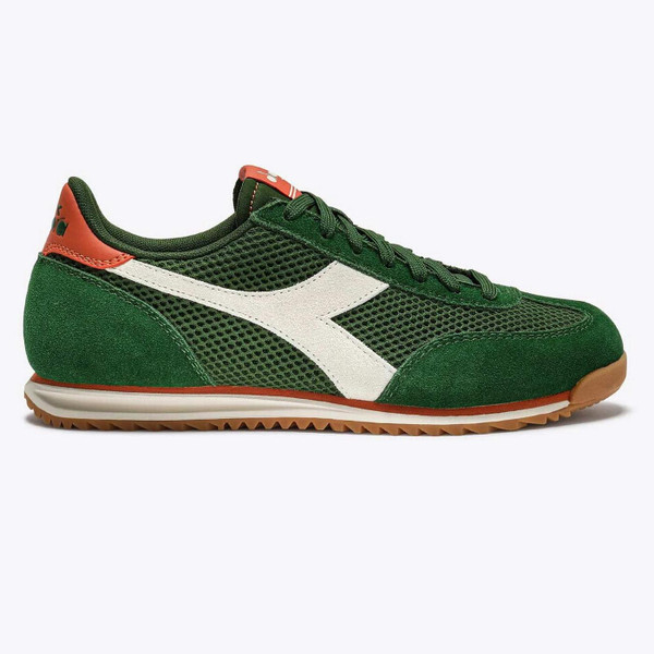Diadora Cross Mesh Men's Retro 80s Low Profile Suede Trainers in Eden Green - Main View
