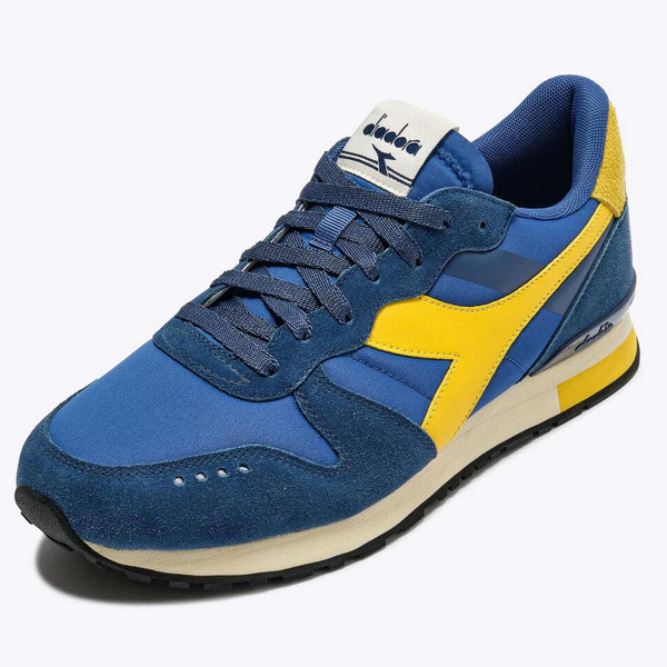 Diadora Camaro M2 Smooth Men's Retro 80s Suede Trainers in Dutch Blue - Front View