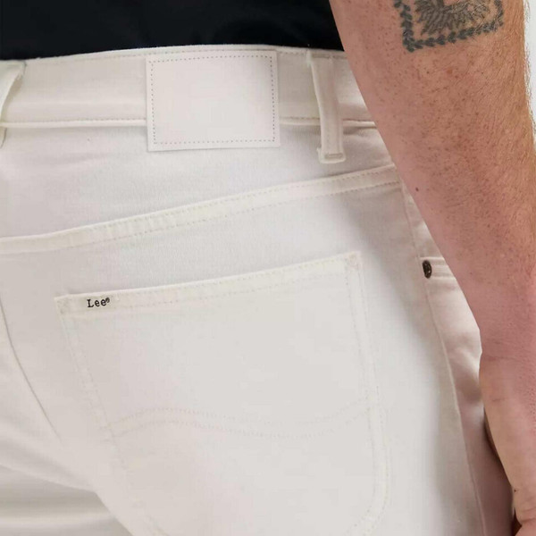 Lee Daren Straight Leg Men's Mod Denim Jeans in White - Back Pocket