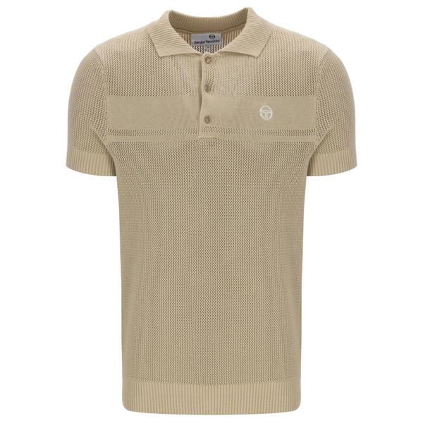 Sergio Tacchini Sabino Men's Mesh Knit Polo Shirt in Mojave Desert