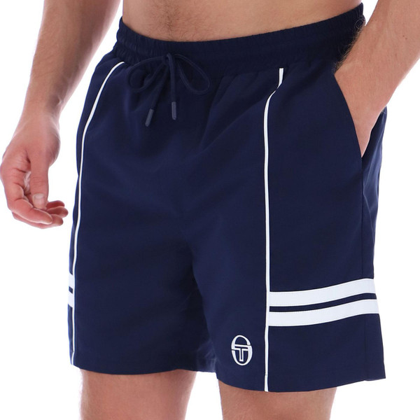 Sergio Tacchini Men's Romolo Swim Shorts in Maritime Blue with White