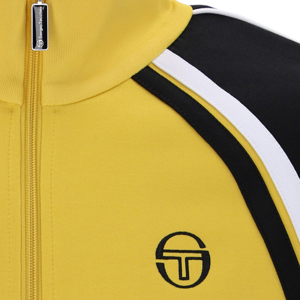 Sergio Tacchini logo and zipper on Sergio Tacchini Ghibli Davis Retro 60s John McEnroe Track Top in Mango Mint