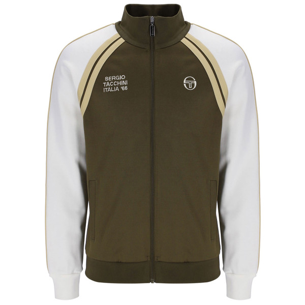 Sergio Tacchini Ghibli Davis Retro 60s Track Top in Dark Olive