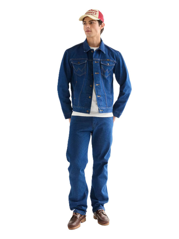 Wrangler Cowboy Country Soft Trucker Cap in Beige - Front Model Full Length