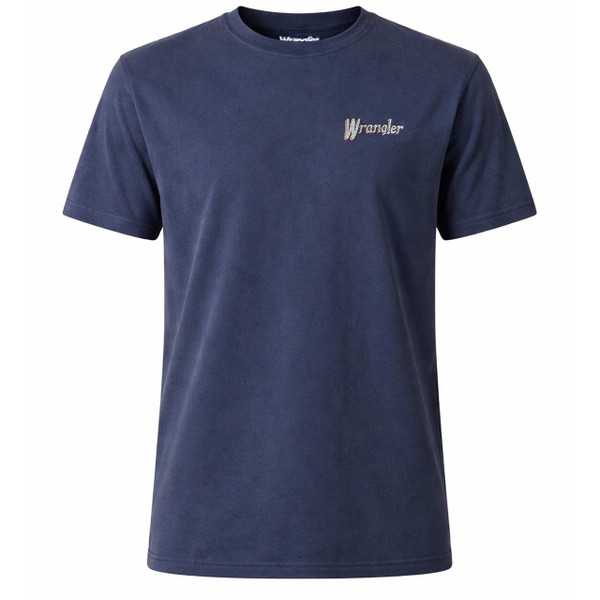 Wrangler Relaxed Wagons West '47 Graphic Tee in Navy - Front Main