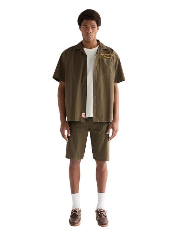 Wrangler Men's Short Sleeve Utility Shirt in Wren - Front Shirt Open