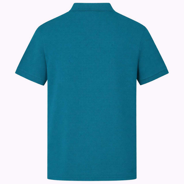 Lyle & Scott Men's Mod Classic Pique Polo Shirt in Lagoon - Back View