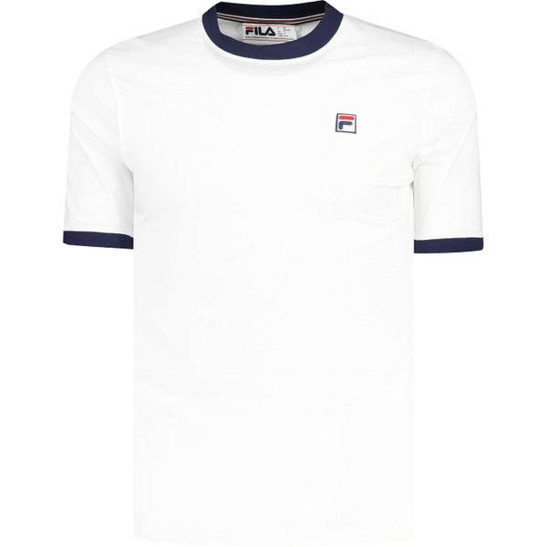 fila vintage mens marconi retro 70s ringer neck tshirt white fila navy