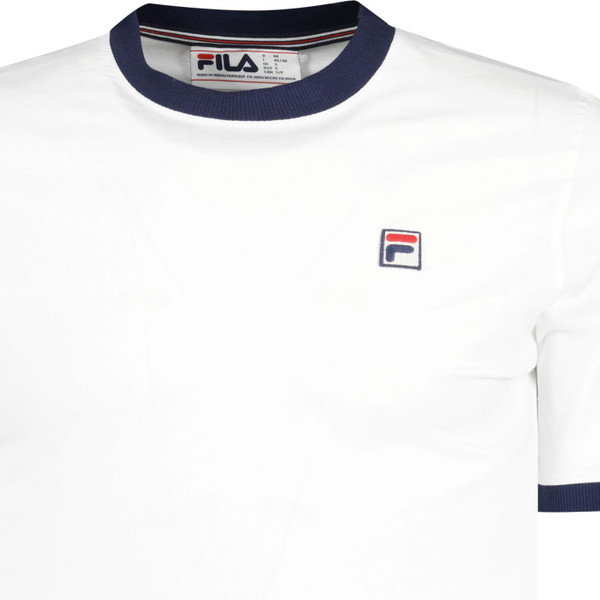 fila vintage mens marconi retro 70s ringer neck tshirt white fila navy