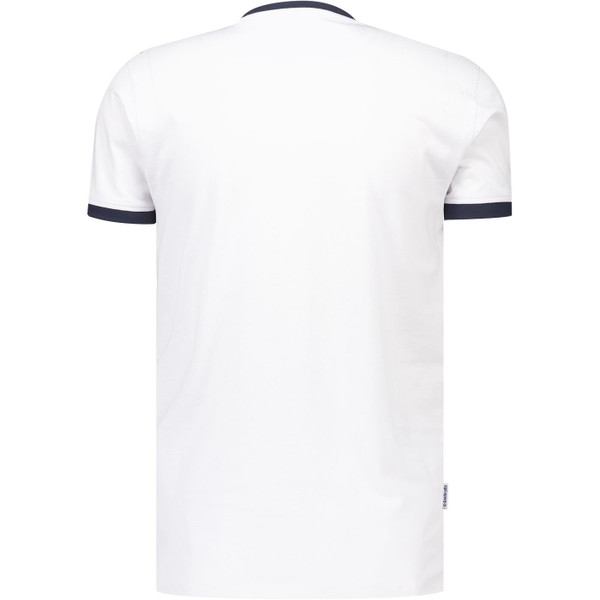 Lambretta Mens 60s Mod Scooter Logo Ringer T-Shirt in White