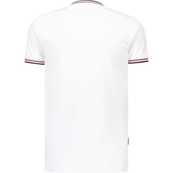 Lambretta Mens Triple Tipped Branded Retro Pique T-Shirt in White