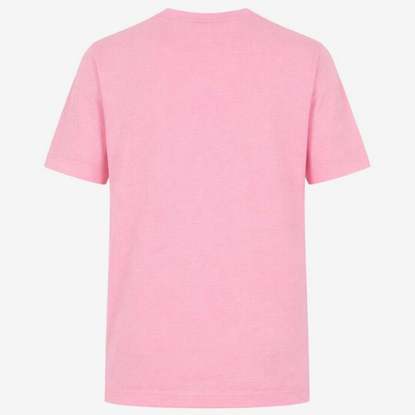 John Smedley Lorca Made in England Luxury Sea Island Cotton Knitted T-shirt in Glass Pink - Back View