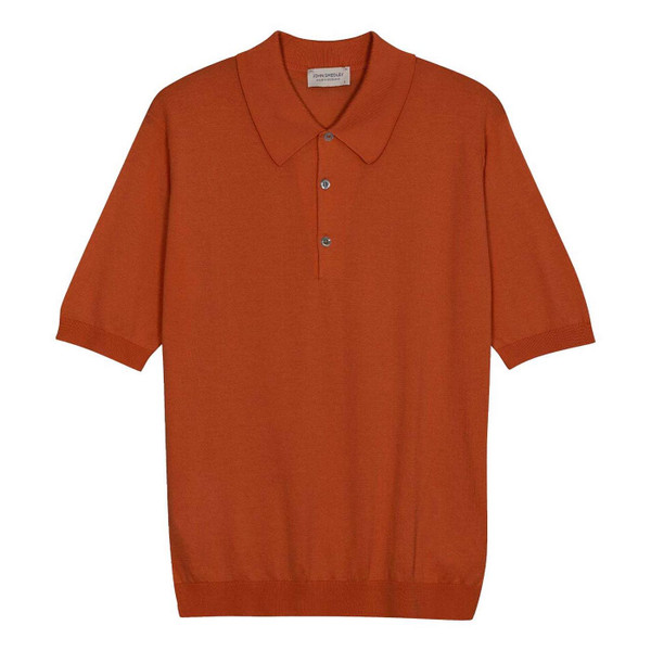 John Smedley Isis Sea Island Cotton Knitted Polo in Wyvern Red