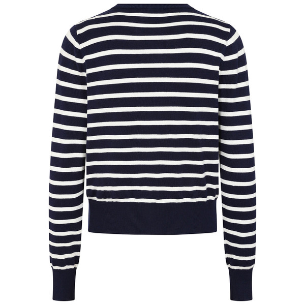 Banned Retro Nautical Lines Breton Stripe Cardigan in Navy/White