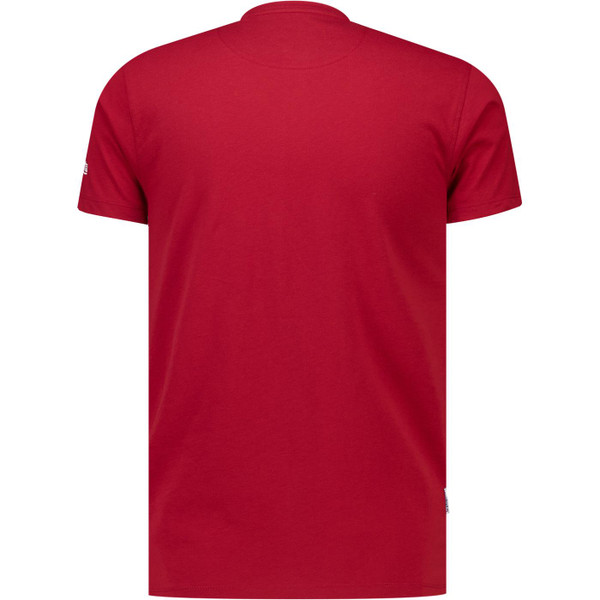 Lambretta Mens Fade Racing Stripe Retro Scooter T-Shirt in Red