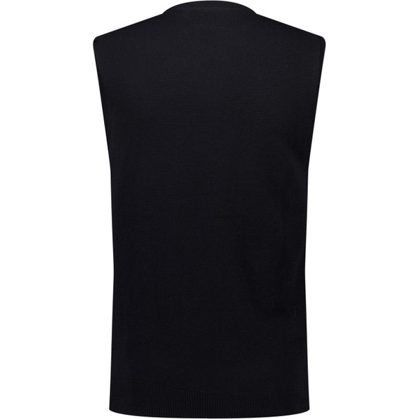 Lyle and Scott Mens Crew Neck Knitted Vest in Jet Black