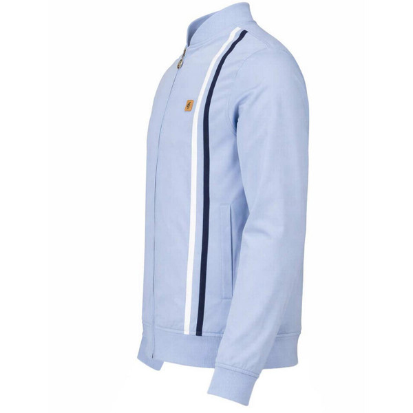Gabicci Vintage Griffin Men's Mod Racing Stripe Bomber jacket in Surf Side View