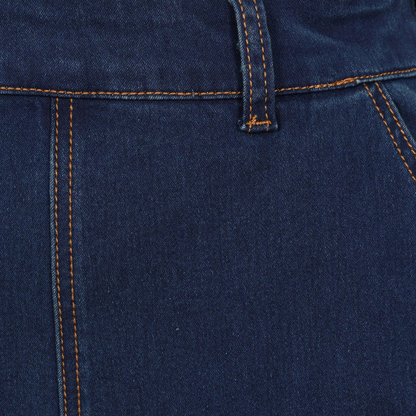 Denim fabric on Banned Retro Womens Maddy Love Heart Pocket Capri Jeans in Blue