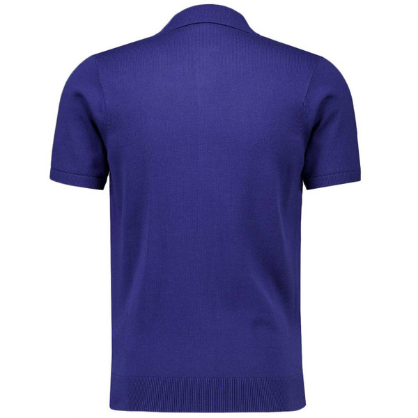 Gabicci Vintage Guinness Men's Mod Button Through Knitted Polo Shirt in Delft Back View