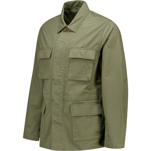 Side of Baracuta Mens Garment Washed Twill Field Jacket in Green