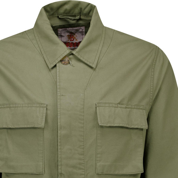 Baracuta Mens Garment Washed Twill Field Shacket in Green