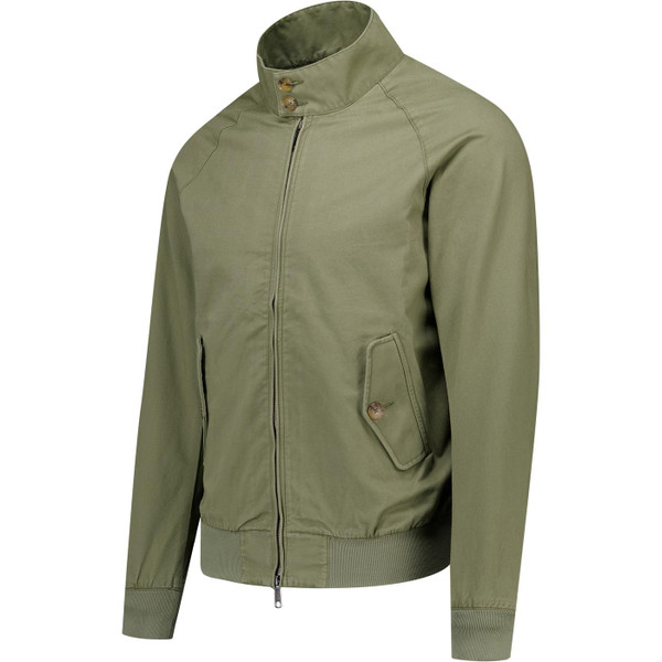 Baracuta Mens G9 Twill Mod Zip Harrington Jacket in Lichen Green