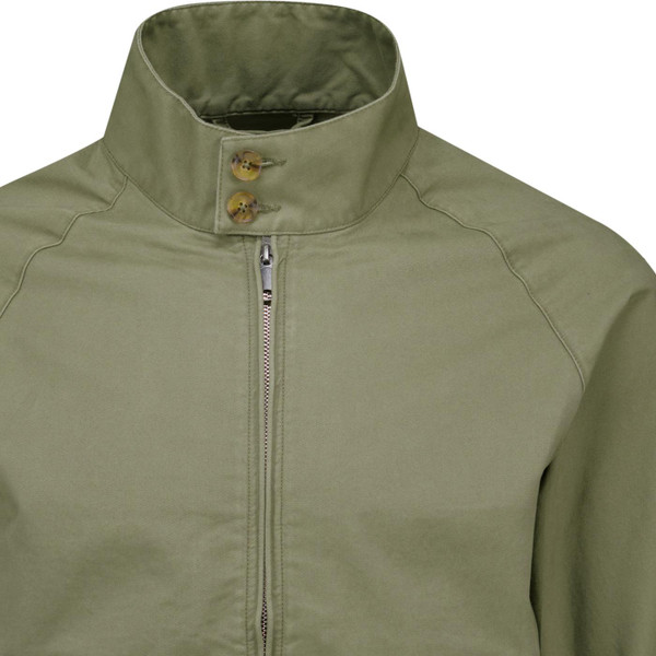 Baracuta Mens G9 Twill Mod Zip Harrington Jacket in Lichen Green
